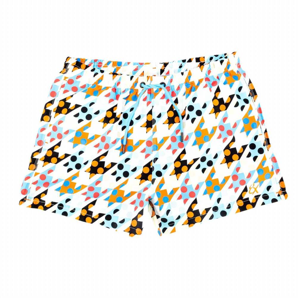 NEW EIGHT X men's summer hound swim trunks in multi